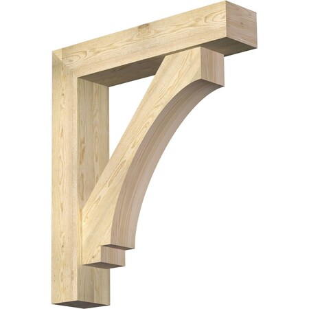 Ekena Millwork Imperial Block Rough Sawn Bracket w/ Offset Brace, Douglas Fir, 8"W x 38"D x 44"H BKT0806X38X44IMP05RDF